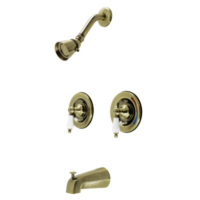 Kingston Brass Vintage Double-Handle Pressure Balanced Tub and Shower Faucet