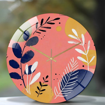 Horloge murale 12 po ronde en verre trempé avec mouvement à quartz silencieux