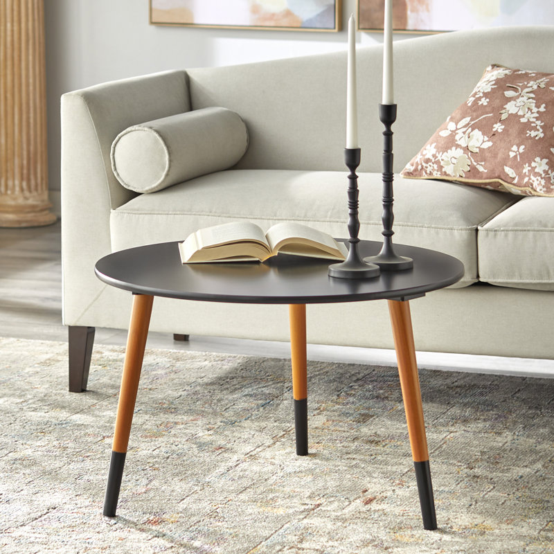 Table basse à 3 pieds Danka, Noir / Noyer