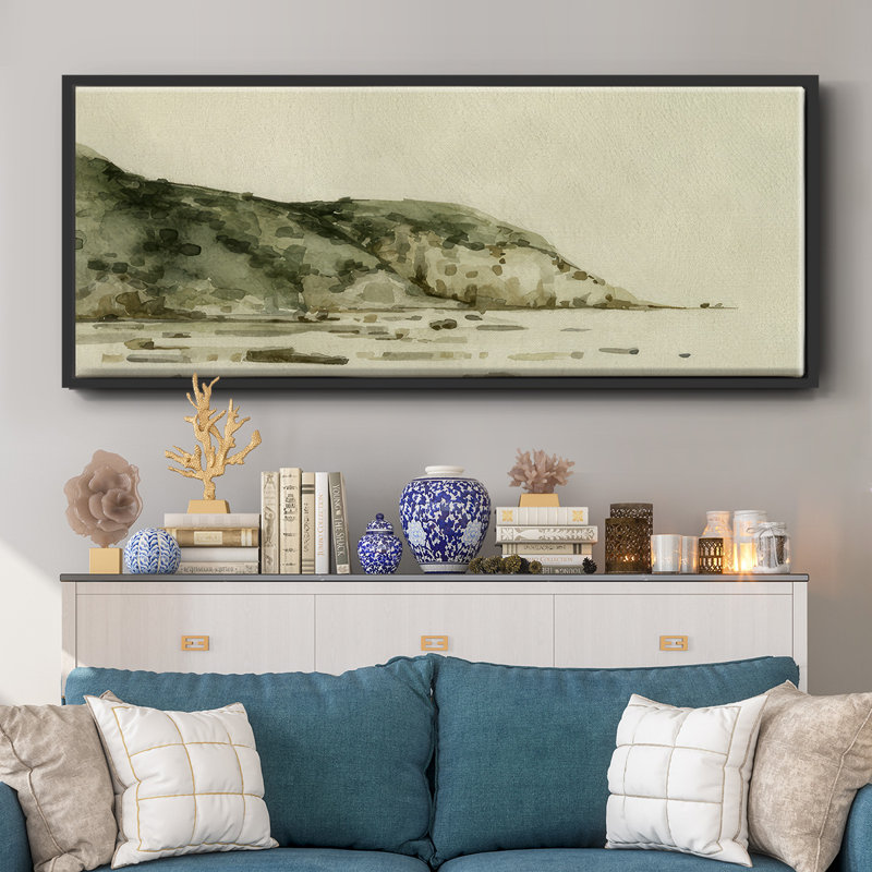 Distant  Shore I- Framed Canvas, 20" H x 50" W