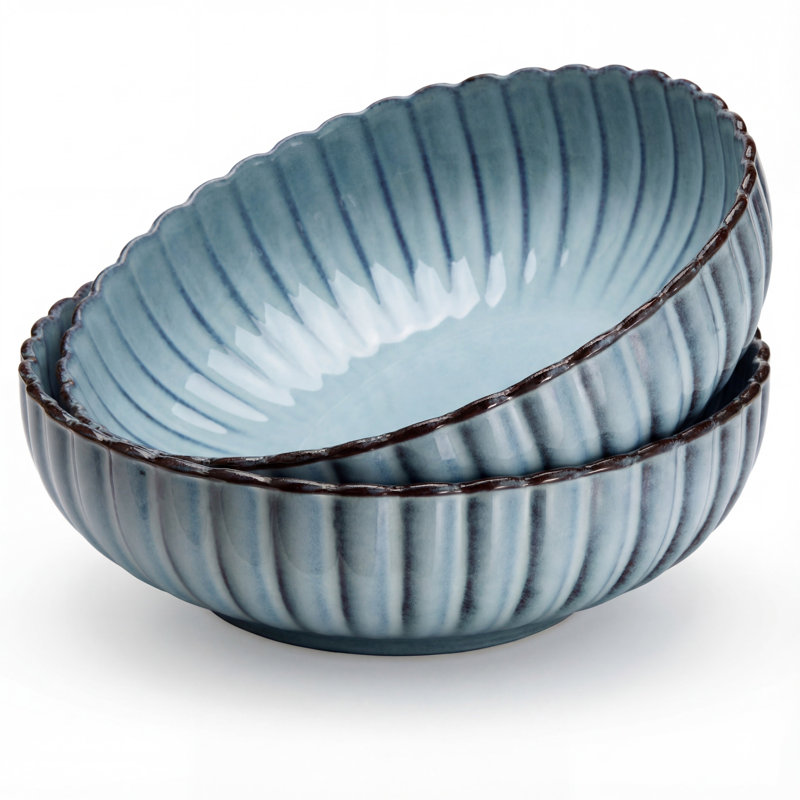 Bols de service, bleu ombré, 70 oz, ensemble de 2, collection Tidal