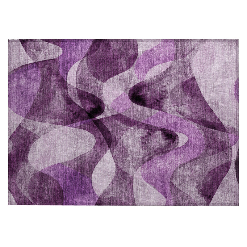 Tapis extérieur lavable et antidérapant 2 pi x 3 pi mauve