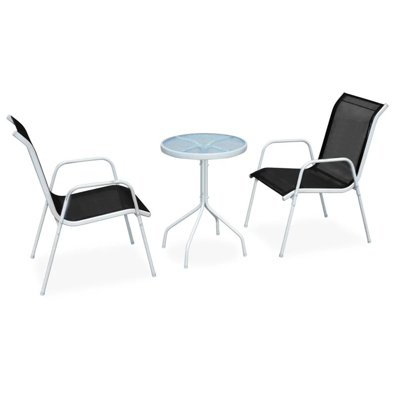 Aylin 2 - Person Metal Patio Dining Set with Round Table