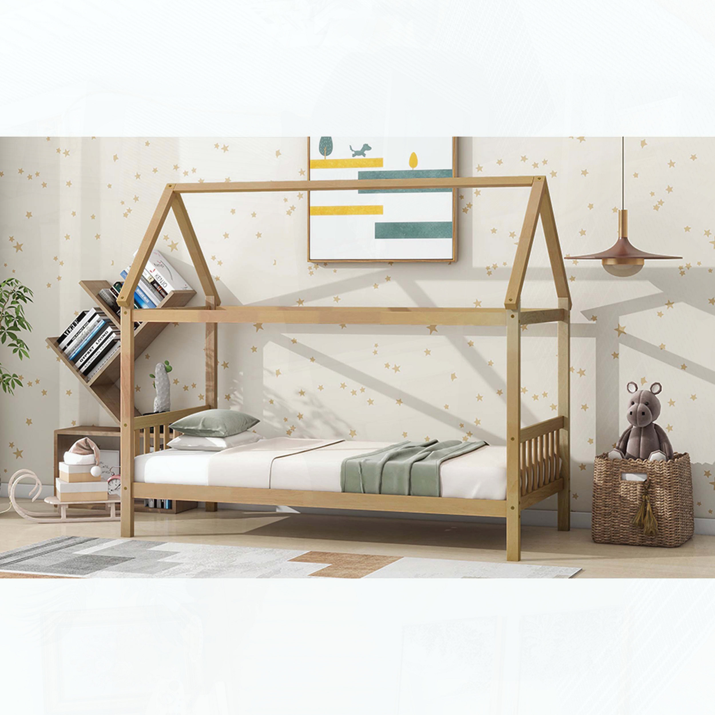 Ebern Designs Twin Rubber Wood House Bed with House Frame - Wayfair Canada