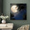 Pleine lune et étoiles sur des palmiers de la jungle tropicale sur toile
