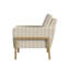 Fauteuil Nimo, brun clair et polyester crème, accoudoirs sur rail