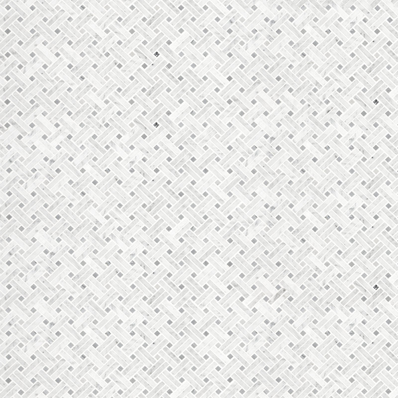 Carrara White Weave 12 in. x 12 in. Polished Marble Mosaic Floor and Wall Tile Tile