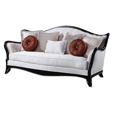 60 Velvet Loveseat Modern Comfy Loveseat Sofa Couch with Pillows and Gold Metal Legs iYofe Fabric: Beige Velvet