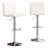 Swivel Faux Leather Adjustable Hydraulic Bar Stool, Set Of 2, White-973901267