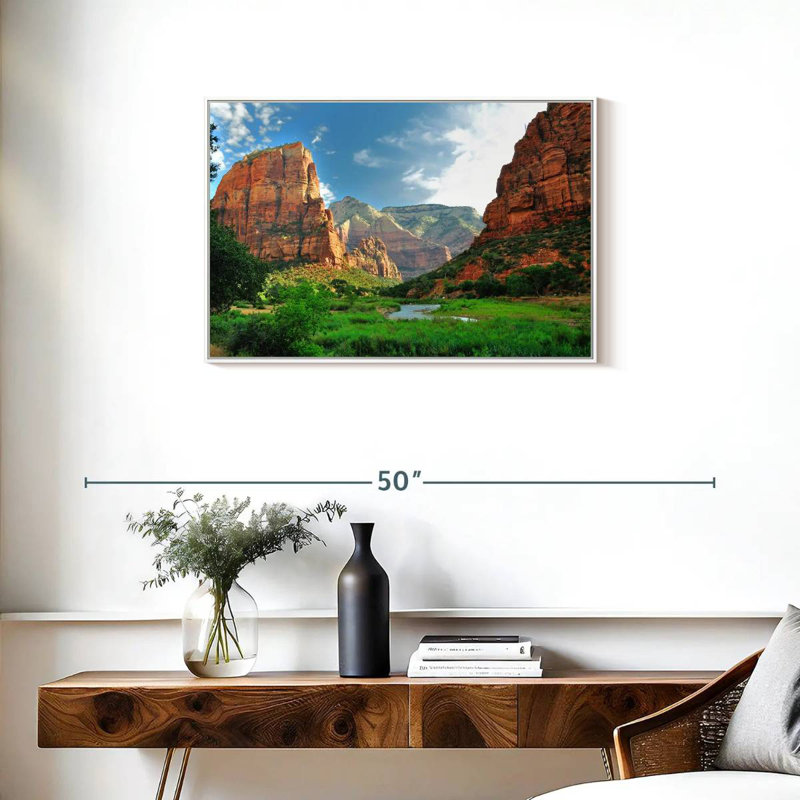 Canyons du parc national de Zion, Cadre flottant blanc, 31 po x 21 po