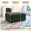 Repose-pieds rembourré rectangulaire en chenille vert, pièce modulaire simple pour canapé modulaire-283289091-301973247