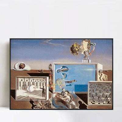 Art encadré à la giclée sur toile par Salvador Dali, art mural pour salon, décorations pour bureau à domicile (cadre en bois de couleur mince, 18 po x 24 po)