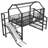 Full House Loft Bed with Slide & Stairs, Metal Playhouse Bed with Storage Shelves, Roof Design & Noise-Free Frame, Black-2115159072-2115159073
