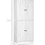70,75 po de hauteur pour garde-manger, style, 4 portes, tablettes réglables, armoire de rangement d'organisation blanche, inspirée,