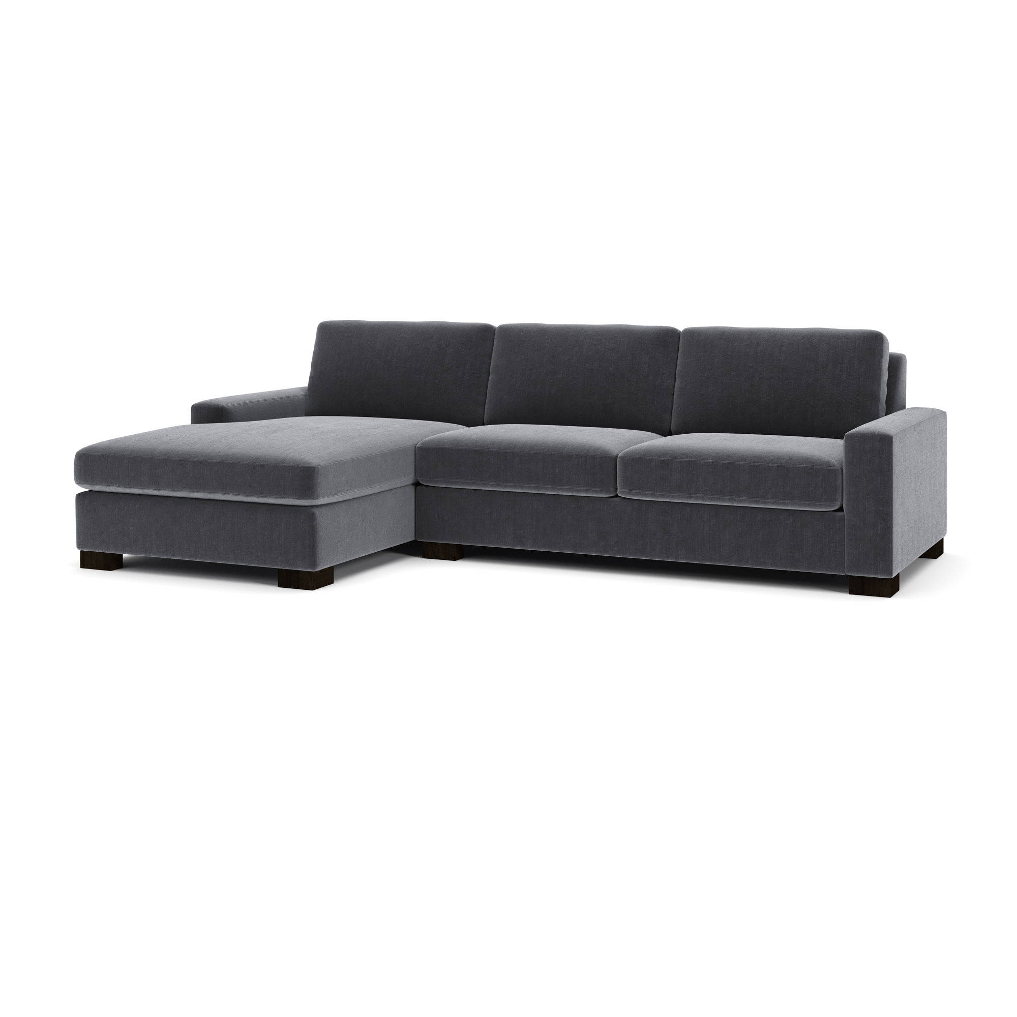 Jonie 115" 2-Piece Upholstered Chaise Sectional, Andrew Slate Performance Chenille, Left Hand Facing