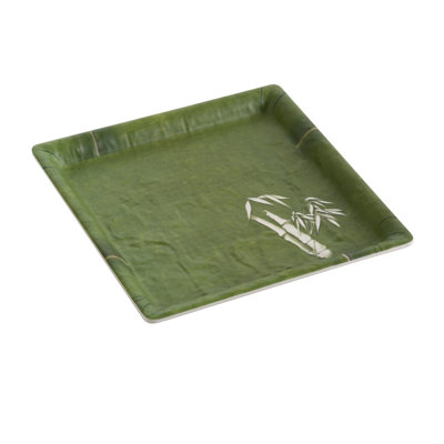 Yanco Bamboo Style Melamine Square Plate