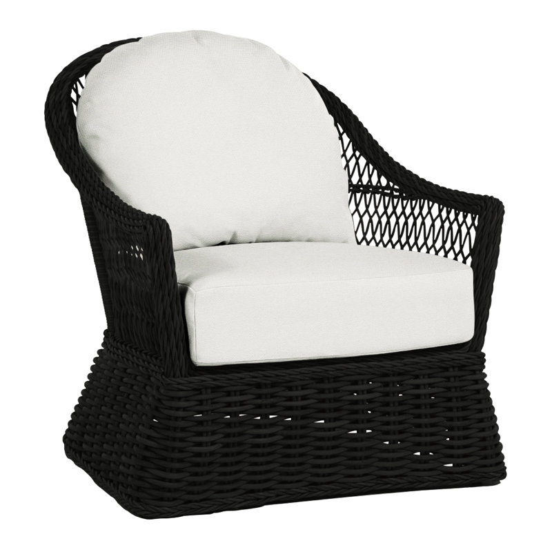 Soho Patio Chair with Cushions, Welt, Intermix Bark, Black