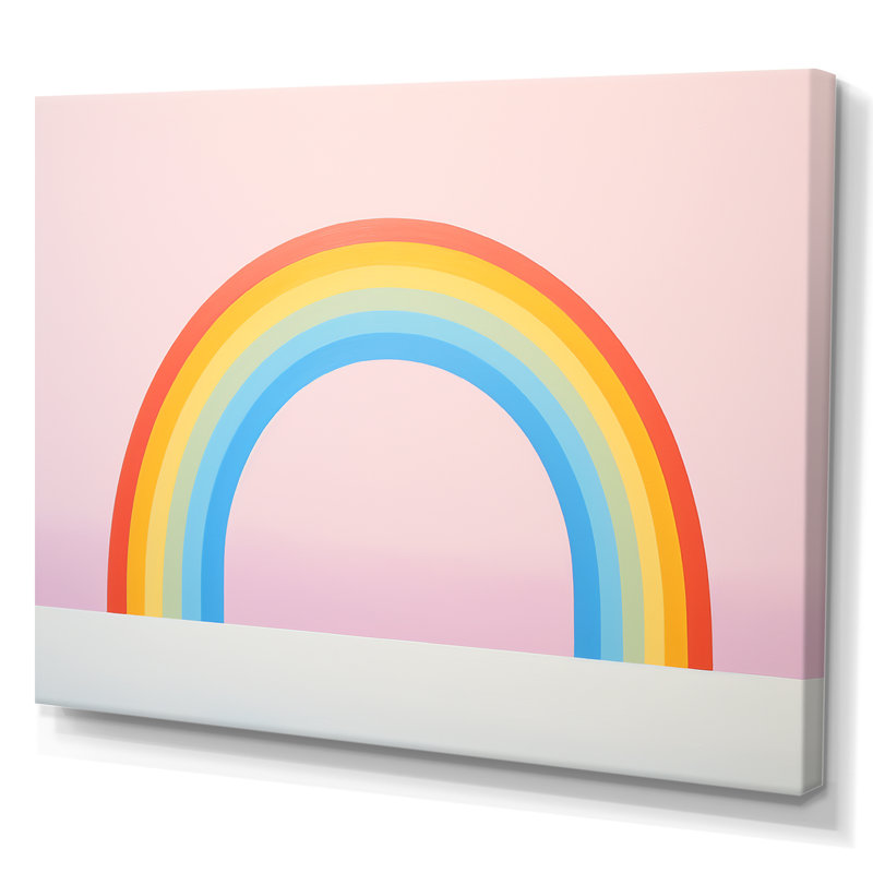 Minimalisme, arc-en-ciel, répit sur toile, H 24 po x l 32 po x P 1 po, Toile tendue