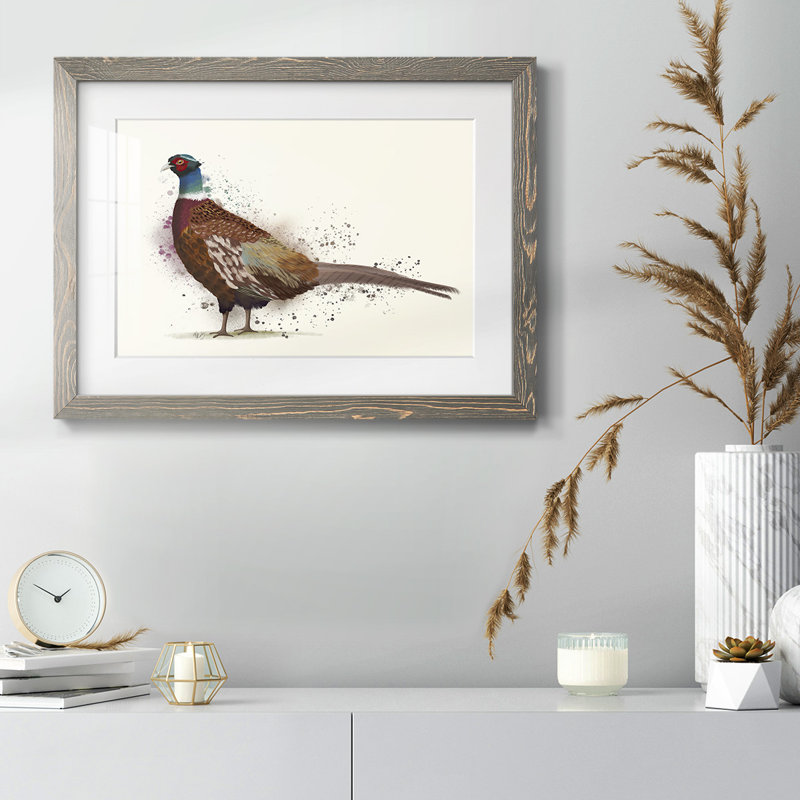 Pheasant Splash 1, H 22 po x l 32 po, Gris