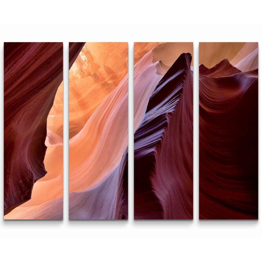 4-tlg. Leinwandbilder-Set Abstrakte Gesteinsformationen Antelope Canyon - Arizona