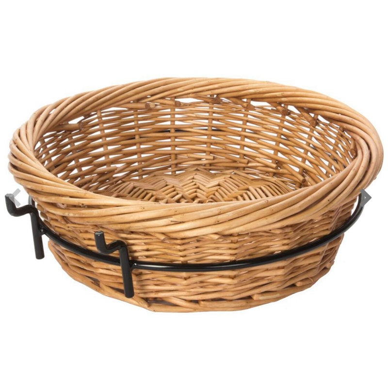 Panier rond avec cadre en osier - Noir