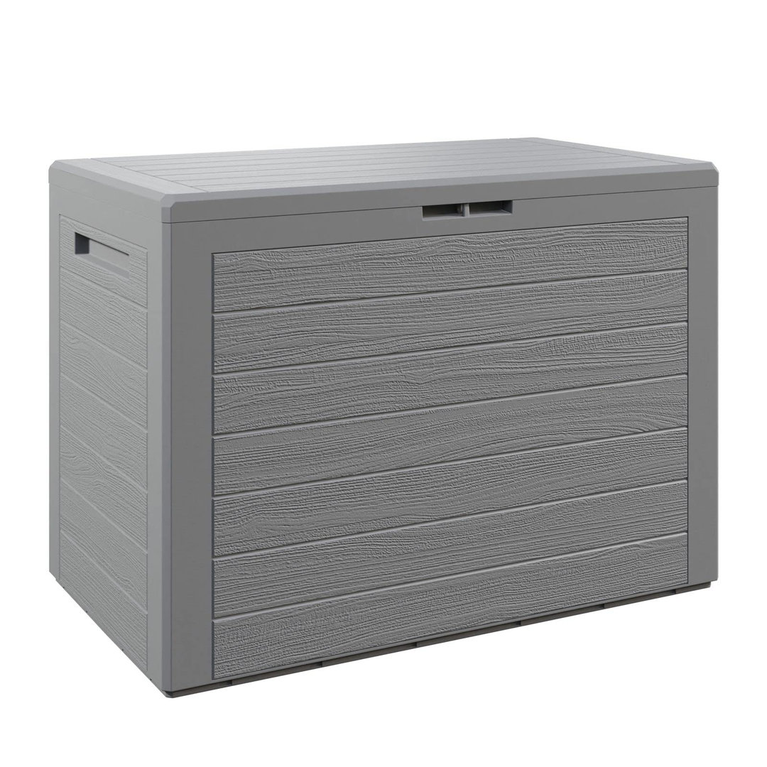 Waterproof Garden Outdoor Storage Box 190L   Plastic, Lockable Storage Box With Lid   Parcel Box, Storage Chest   Outdoor Toy, Cushion Box   Grey