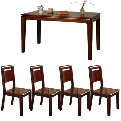 Dark Brown Thick Walnut Solid Wood Dining Table