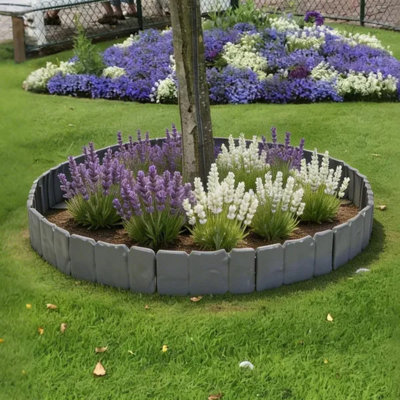 Bordure de paysage flexible en PVC pavé, bordure de jardin à emboîtement sans piquet avec pointes et pelle pour chemin de lit de fleurs