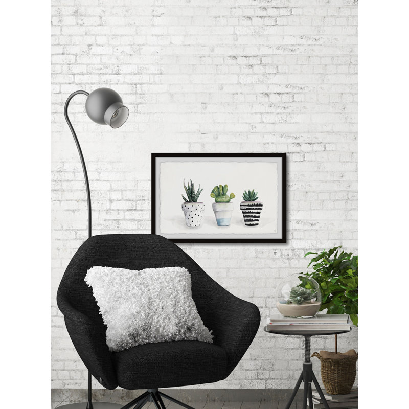 «Succulent Trio II», reproduction encadrée, H 30 po x l 45 po