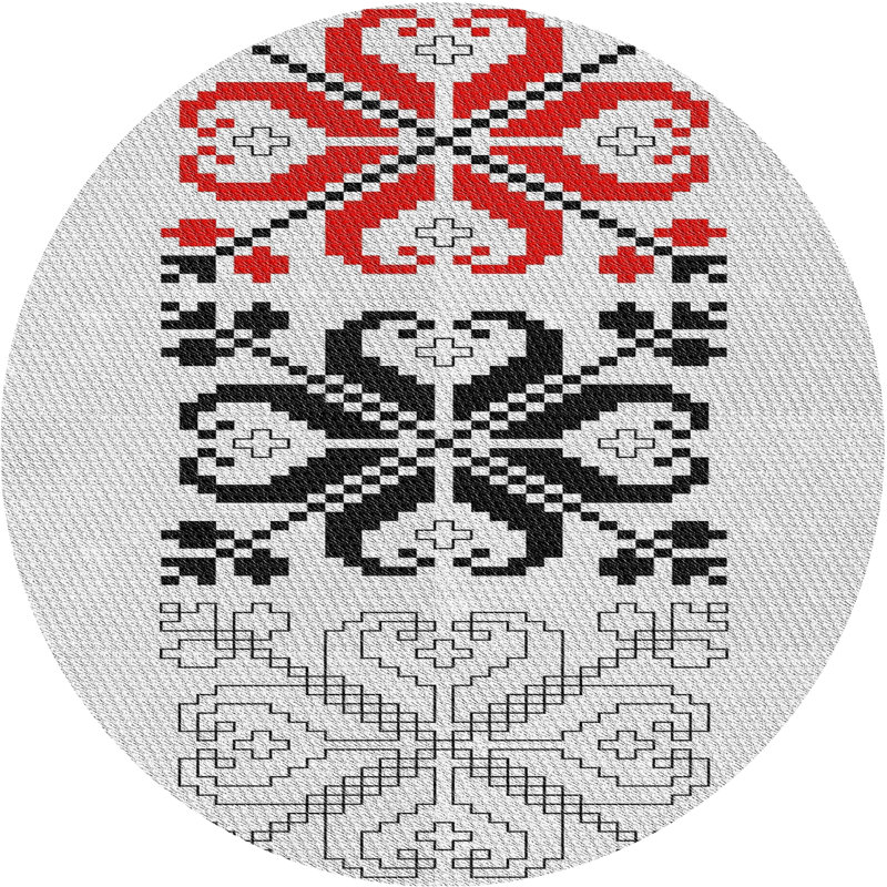 Tapis décoratif damassé noir, Rond 3 pi