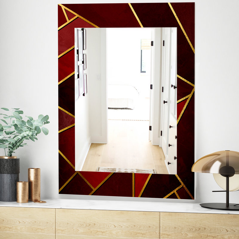 Flat Mirror, 39.4" H x 29.5" W, Red