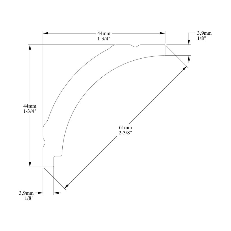 1.75'' H x 78.75'' W x 3.87'' D Plastic Crown