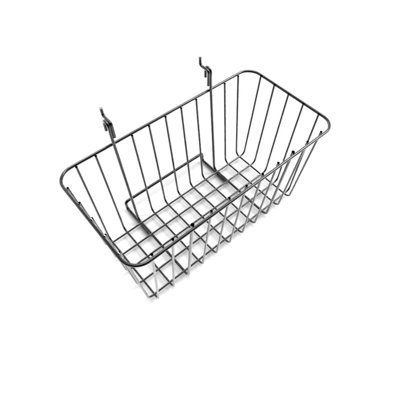 Panier rectangulaire en grillage de 12 x 6 pouces pour grillage ou lattes - noir