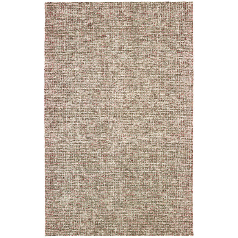 Abstract Handmade Tufted Area Rug, Rectangle 5' x 7'9", Rust/Beige