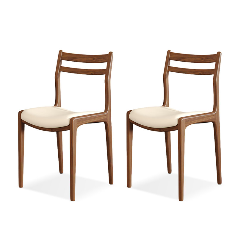Chaise d'appoint 17,72 "à dossier solide blanc (ensemble de 2)