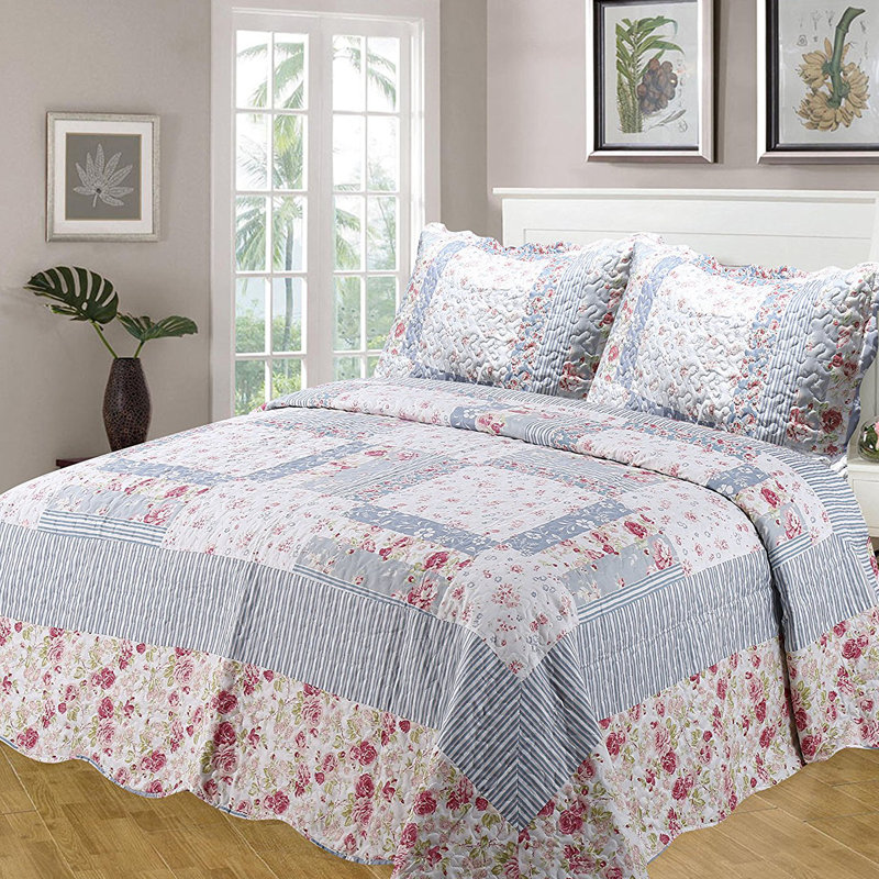 Pocola Bedspread Set with 2 Pillows, 260 x 275 cm Bedspread - 2 Pillowcases