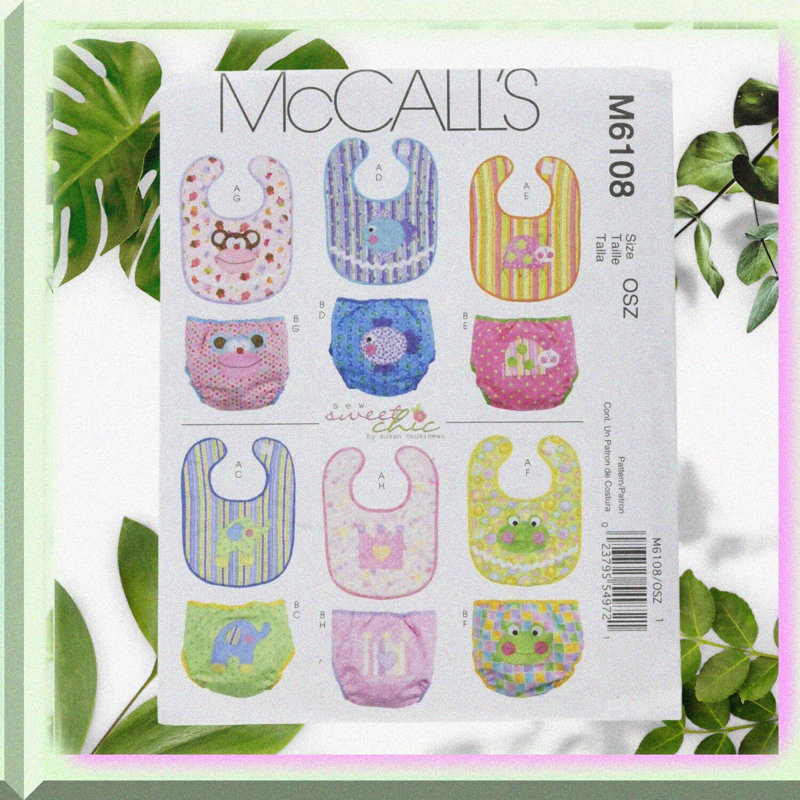 Infants' Bibs and Diaper Covers Pattern Set