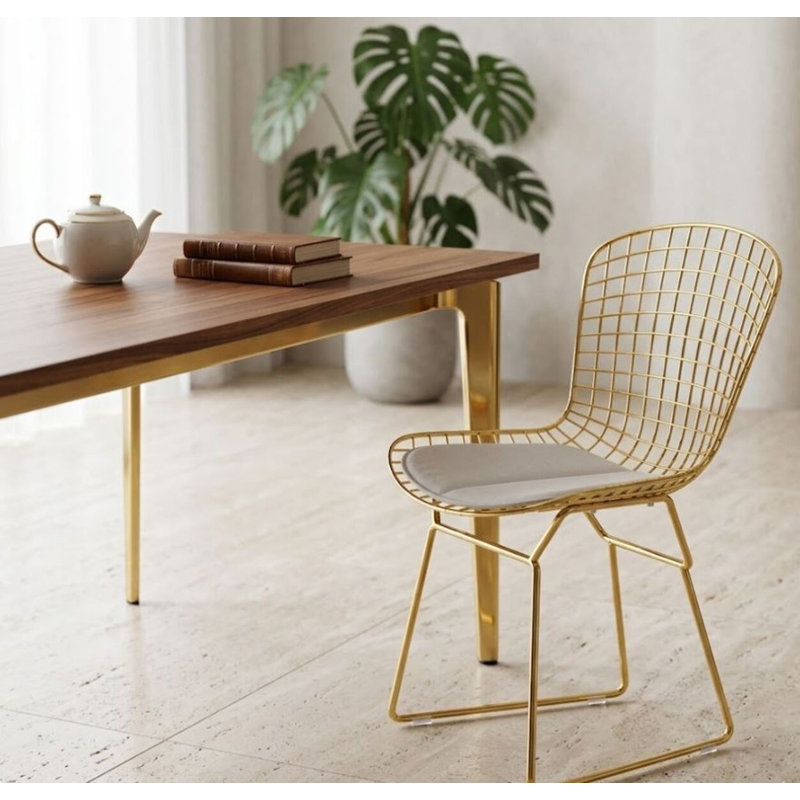 Fauteuil Aiotreb, Blanc, Or