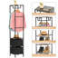 Portemanteaux en métal, portants à vêtements autoportants, portants à vêtements avec tablettes, 2 tiroirs en tissu-787003608