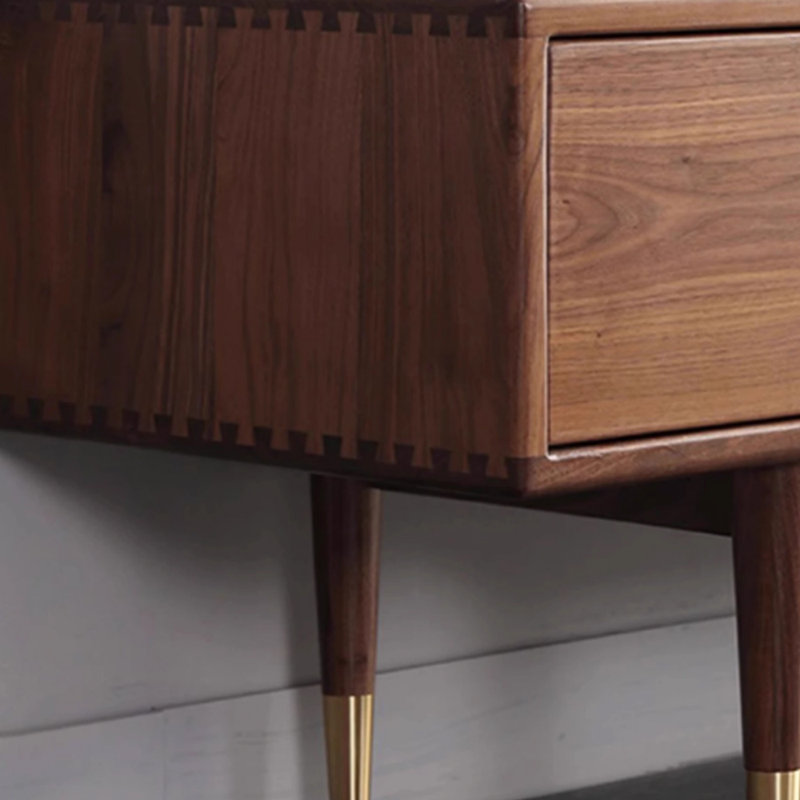 Meuble télé rétro en bois massif de style minimaliste, 59.05"