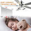 Ventilateur de plafond moderne chromé Briteny 52 po avec lumière et télécommande, moteur CC réversible à 6 vitesses, grand ventilateur de plafond industriel pour salons-2046408132