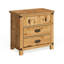 Table de chevet style chalet en bois vieilli avec tiroir doublé de feutre et armoire de transition électrique
