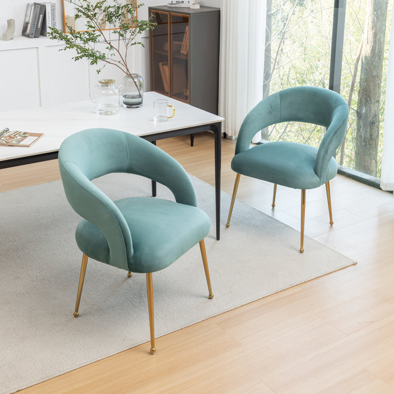 Lokelani 19.3'' H Velvet Upholstered Armchair, Green, 2
