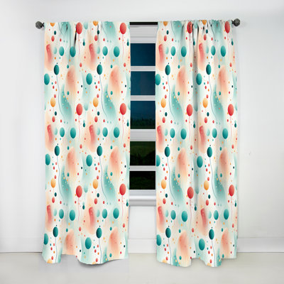 Green and Coral Nostalgic Polka Dot Harmony - Rideau abstrait - Rideau obscurcissant - 1 panneau