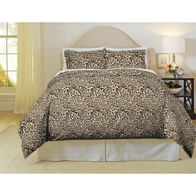 Ensemble de couette en flanelle de coton 180 GSM Pointehaven-double/grand, Safari, Simple