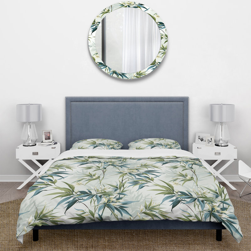 Ensemble de housse de couette Tropical Zen Bamboo IV, Housse de couette pour très grand lit et 2 très