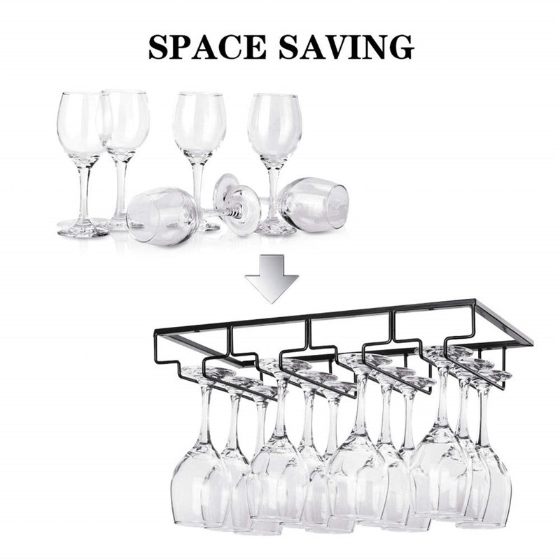 Caicedo Wine Glass Rack, Black