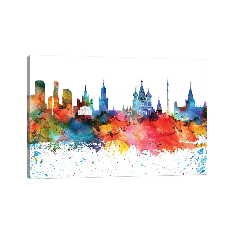Moscow Skyline - Wrapped Canvas Painting, 66.04 cm H x 45.72 cm W x 3.175 cm D