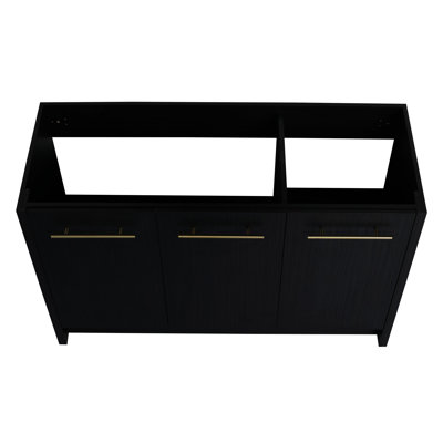 Black Chestnut 48 Inch Freestanding Bathroom Vanity - Contemporary Look With Soft-Close Door And Sufficient Storage For Bath Modern Appeal