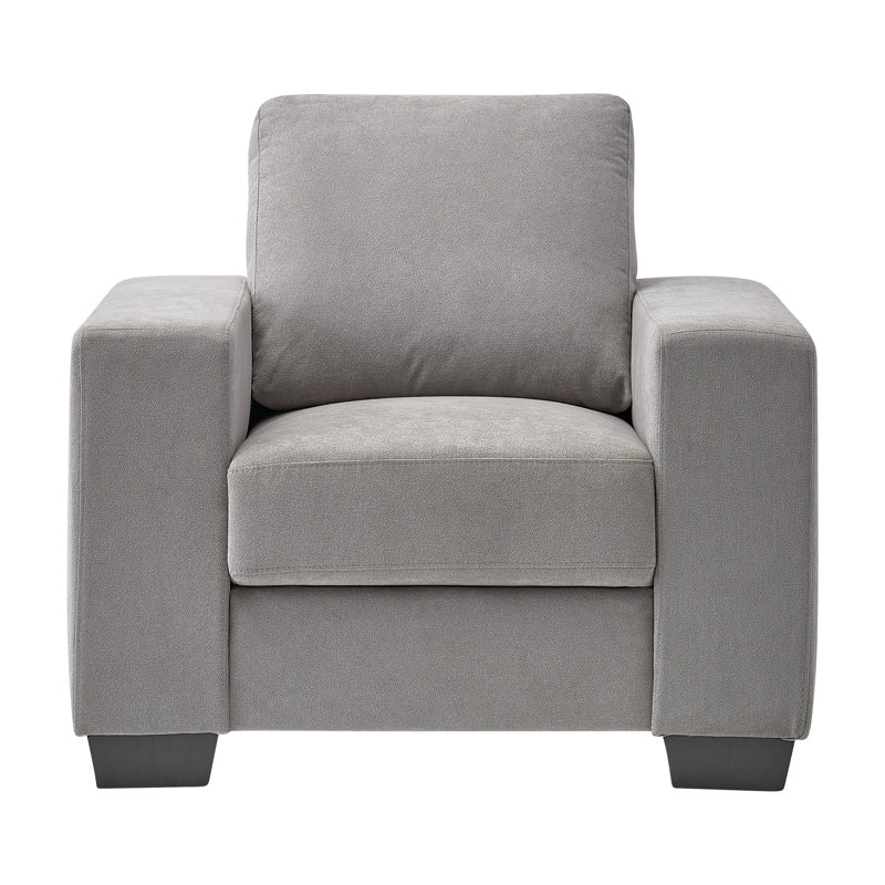 Fauteuil en polyester 37 po, Polyester gris clair